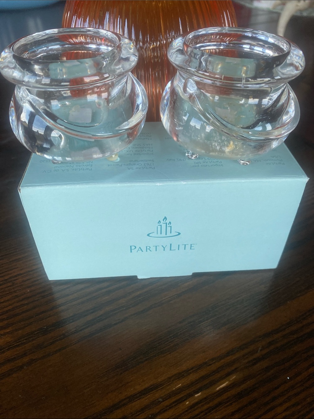 Cauldron (PartyLite) Clear Votive Holders - Pair